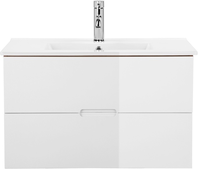 andas Waschtisch »Lund Badezimmerschrank Unterschrank mit Becken«, Waschplatz mit Waschbecken und 2 Auszügen Breite 80 cm