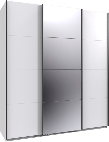 Wimex Kleiderschrank »Mugano, Made in Germany, Lieferung bis in Deine Etage und Stellort«, (wähle Deine Ausstattung: Basic oder Premium!), 3 Schwebetüren, grosse Grössen, mit oder ohne Spiegel, Metallgriffe