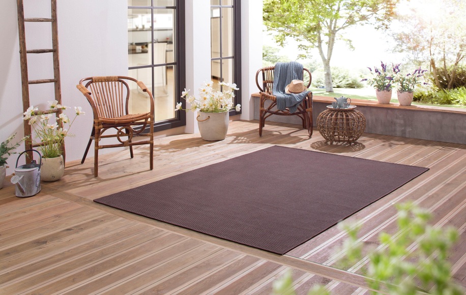 my home Teppich »Rhodos«, rechteckig, 3 mm Höhe, Sisal-Optik, Flachgewebe, In- und Outdoor geeignet, Wohnzimmer, Terrasse, Balkon
