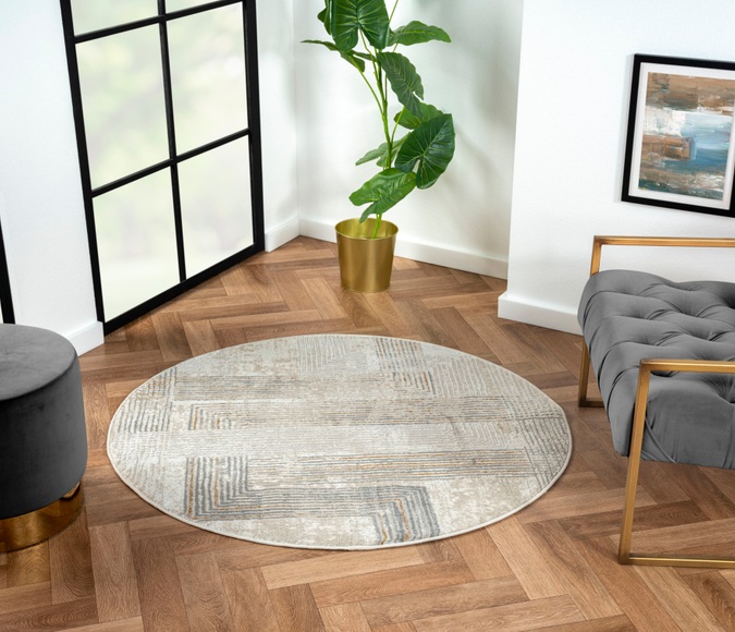 Myflair Möbel & Accessoires Teppich »My Way«, rund, Kurzflor, Retro-Design, besonders weich durch Microfaser
