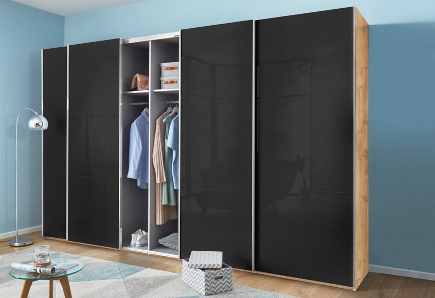 Fresh To Go Schwebetürenschrank »Level«, mit Glastüren und Synchronöffnung