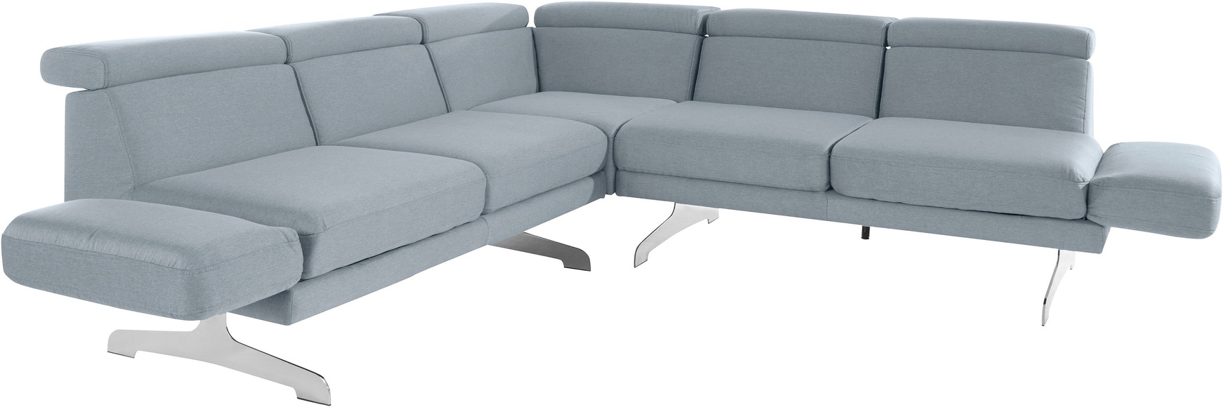 Places of Style Ecksofa »Amantea«, mit Fussablage, Arm-, Kopf- und Rückenverstellung, wahlweise mit 2 Drehsitzen - so wird der äussere Sitz zum Sofa