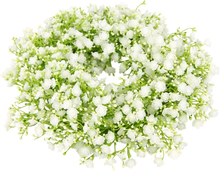 I.GE.A. Kunstkranz »Schleierkraut«, (1 St.), Kerzenkranz Tischkranz Tischdeko Wanddeko Türdeko Hochzeitsdeko Kunstblumen Pflanze Gypsophila Blumen für Hochzeit Brautsträusse Dekoration Basteln