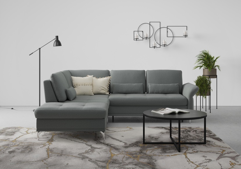 INOSIGN Ecksofa »Palm Beach«, Federkern, mit Sitztiefenverstellung, wahlweise mit Bettfunktion, Bettkasten und Armteilverstellung