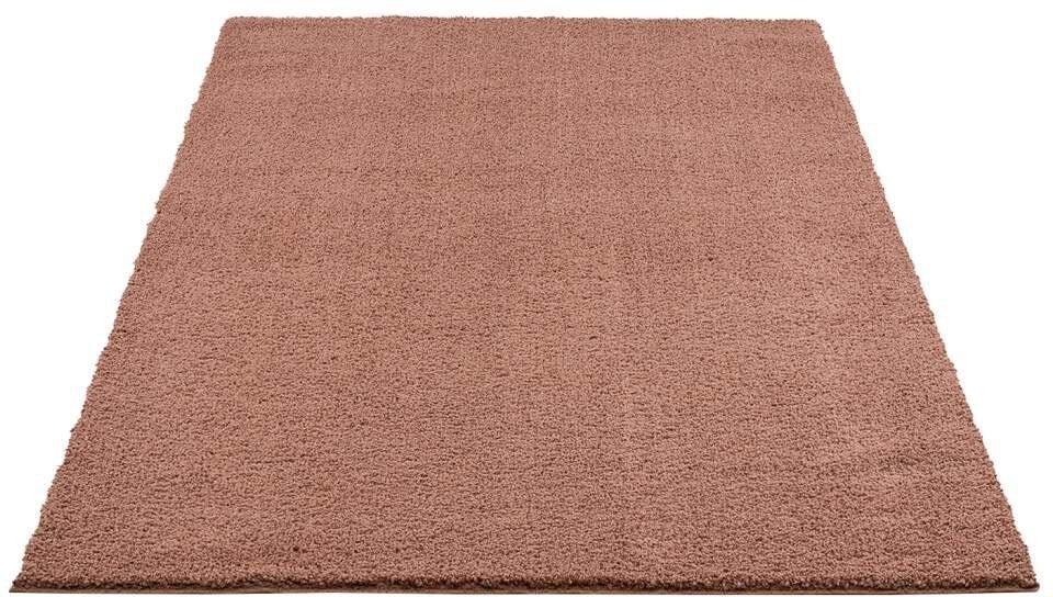 Carpet City Hochflor-Teppich »Plainy«, rechteckig, 30 mm Höhe, Polyester, Langflor Uni Rosé, Wohnzimmer