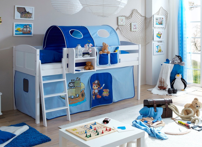 Ticaa Hochbett »Eric« mit Textil-Set, Kiefer