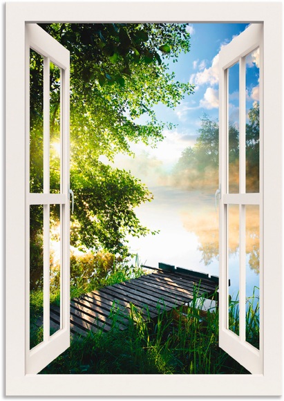 Artland Wandbild »Angelsteg am Fluss«