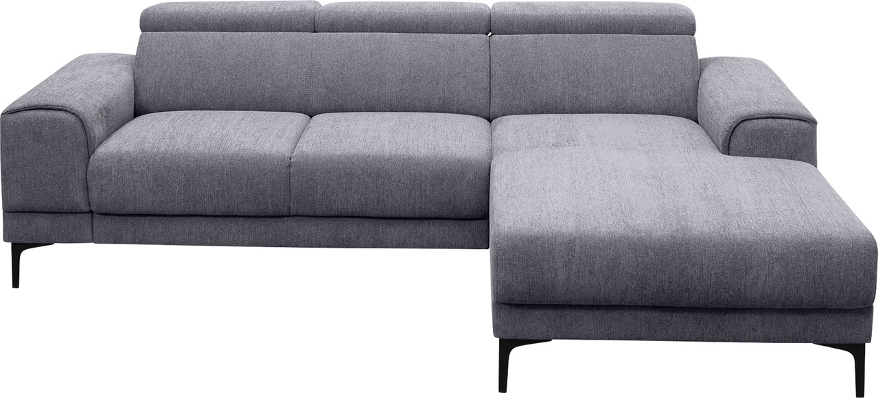 exxpo - sofa fashion Ecksofa, mit 3 Kopfstützen, wahlweise elektrischer Sitztiefenverstellung, frei im Raum stellbar