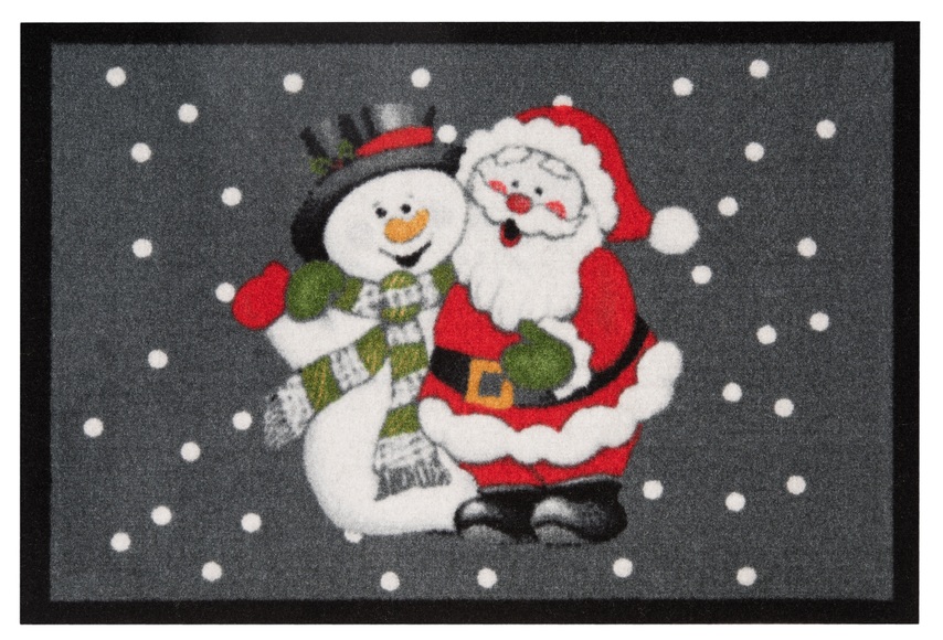 Fussmatte, »Santa Snowman«, Hanse Home, rechteckig, Höhe 7 mm, maschinell getuftet