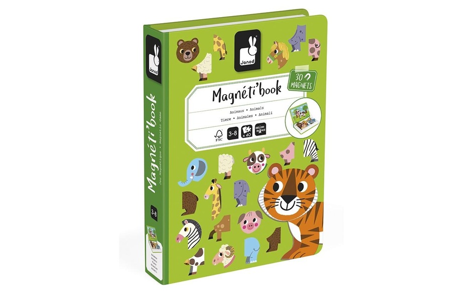 Janod Magnetbuch TIERE 40-teilig