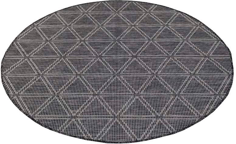 Carpet City Teppich »Palm«, rund, 5 mm Höhe, Wetterfest & UV-beständig, für Balkon, Terrasse, Flur, Küche, flach gewebt