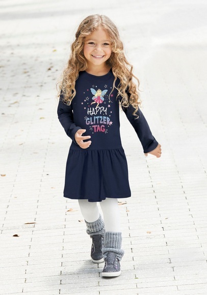 Arizona Jerseykleid »HAPPY GLITZER TAG«