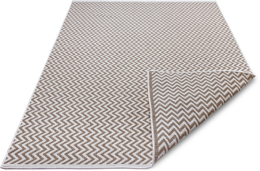 freundin Home Collection Teppich »Ivy 2«, rechteckig, 5 mm Höhe, Flachgewebe WendbarIn und Outdoor geeignet, Zickzack Look, Wohnzimmer, Balkon, Terrasse, Pflegeleicht