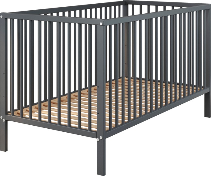 trendteam Babybett »Universal«, (1 tlg.), Baby-Bett mit Gitterbettseiten aus Massivholz, inkl. Lattenrost, Schlupfsprossen