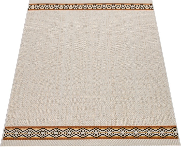 Paco Home Teppich »Ostende 541«, rechteckig, 4 mm Höhe, Flachgewebe, mit Bordüre, In- und Outdoor geeignet, Wohnzimmer