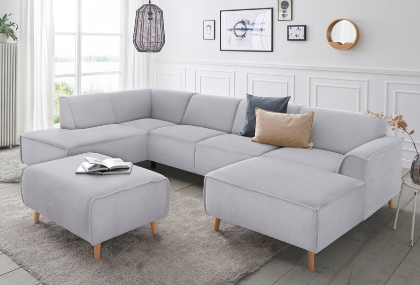 andas Wohnlandschaft »Janek«, mit Federkern und Keder in scandinavischem Design