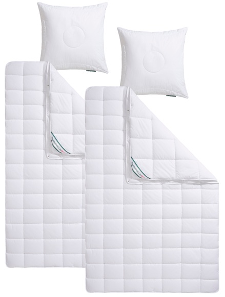 Kunstfaserbettdecken + Kopfkissen, »Wellness Line«, f.a.n. Frankenstolz, 4-Jahreszeiten, Füllung: Polyester