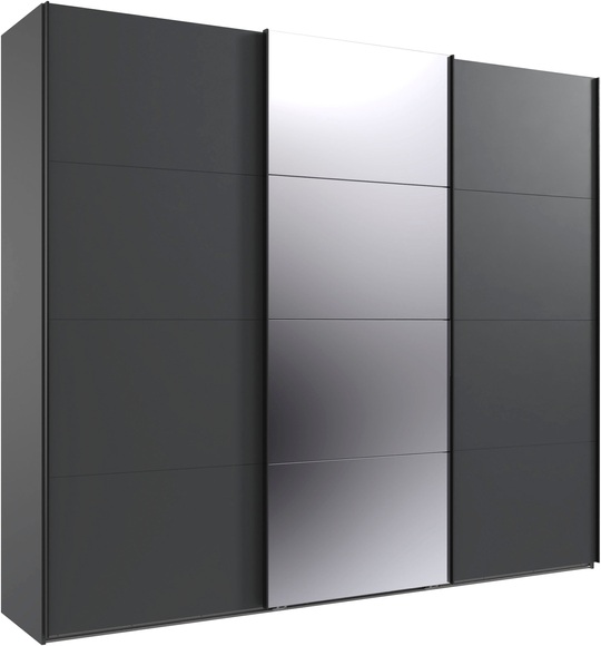 Wimex Kleiderschrank »Mugano, Made in Germany, Lieferung bis in Deine Etage und Stellort«, (wähle Deine Ausstattung: Basic oder Premium!), 3 Schwebetüren, grosse Grössen, mit oder ohne Spiegel, Metallgriffe
