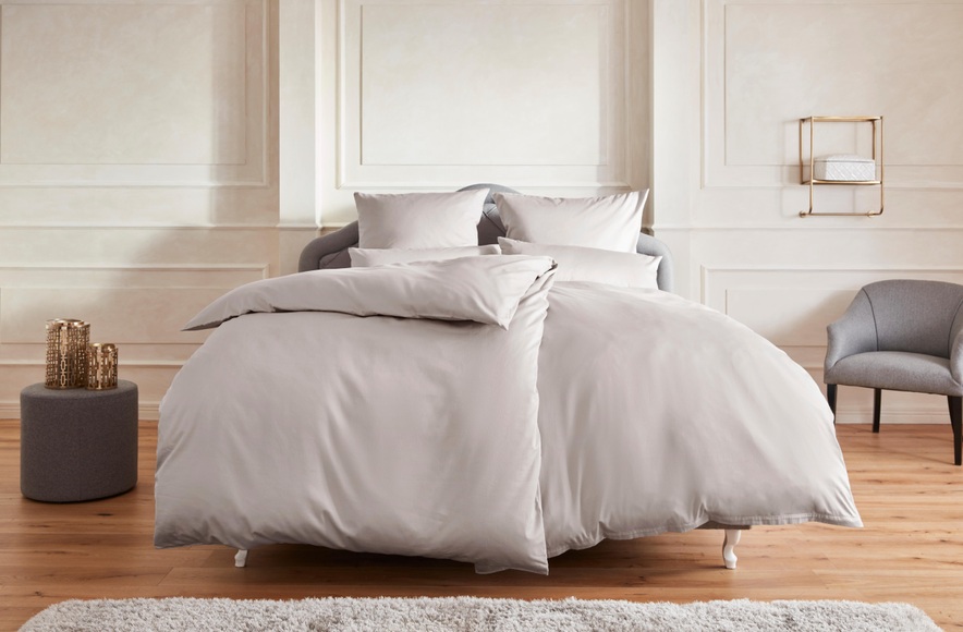 Guido Maria Kretschmer Home&Living Bettwäsche »Mila in 135x200, 155x220 oder 200x200 cm«, (3 tlg.), Bettwäsche aus Baumwolle, unifarbene Bettwäsche in Satin-Qualität