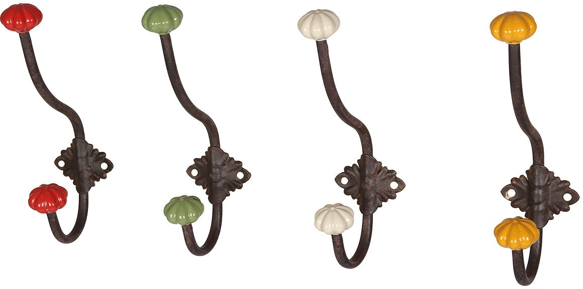 Ambiente Haus Garderobenhaken »Haken mit Keramik - weiss 23cm«