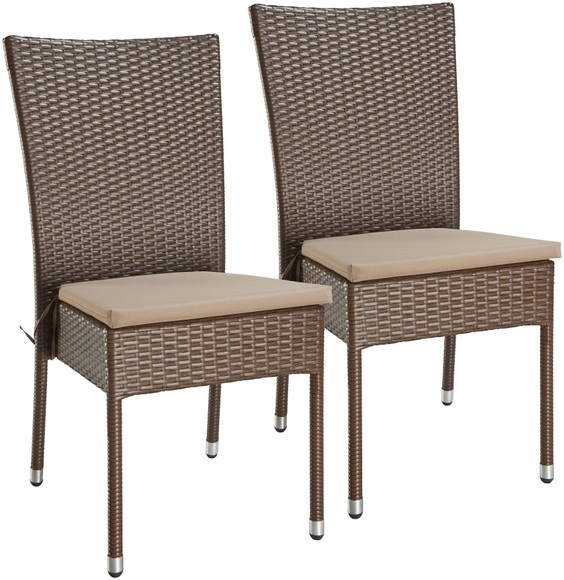 Gartensessel »Caletta«, (2er Set), Polyrattan, stapelbar, inkl. Auflagen