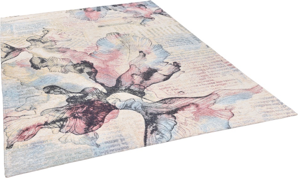 Gino Falcone Teppich »Cosima-108«, rechteckig, 3 mm Höhe, flachgeweber Jaquard-Teppich, mit Chenillegarn, modernes Blumen Design, Wohnzimmer