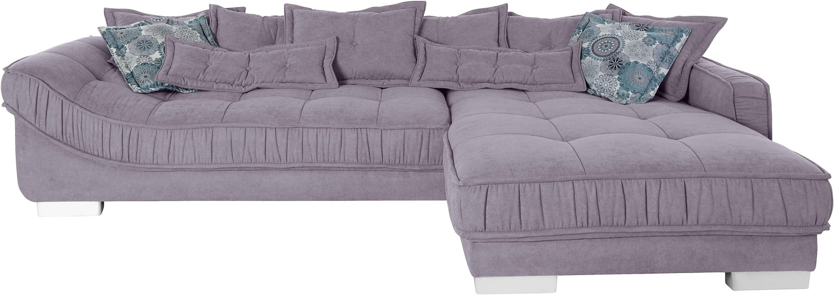 Leonique Ecksofa »Diwan«, mit vielen losen Kissen, Faltenwurf und Steppung im Sitzbereich