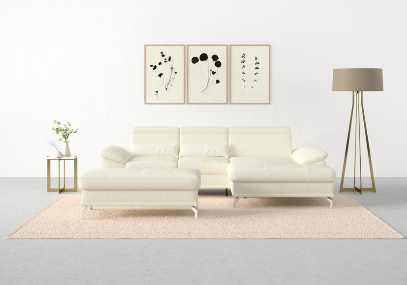 sit&more Ecksofa »Cabrio«, mit Sitztiefen- und Armteilverstellung sowie Federkern, 2 Nierenkissen