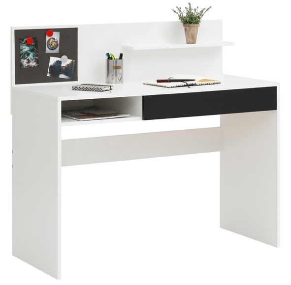 my home Schreibtisch »Magnet«, inklusive einer Magnettafel, einer grossen Arbeitsfläche, mit Schubkasten und Ablageboden, in zwei verschiedenen Farbvarianten, Breite 110 cm