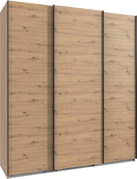 Wimex Kleiderschrank »Mugano, Made in Germany, Lieferung bis in Deine Etage und Stellort«, (wähle Deine Ausstattung: Basic oder Premium!), 3 Schwebetüren, grosse Grössen, mit oder ohne Spiegel, Metallgriffe