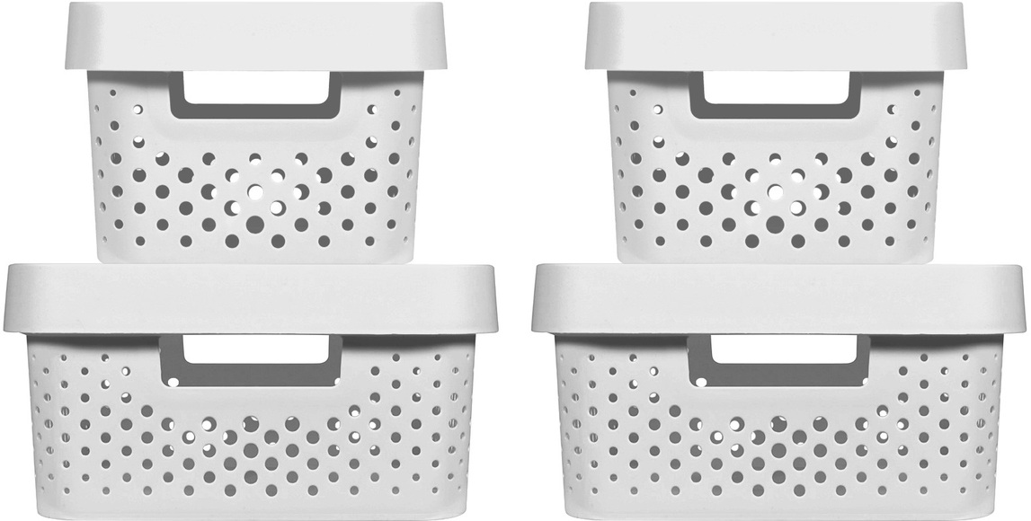 Curver Infinity Aufbewahrungsboxen 4 Stk. mit Deckel 4,5+11L Weiß