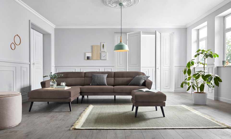 andas Ecksofa »Bille«, mit Naht im Rückenkissen und Beinen aus Eichenholz, Design by Morten Georgsen