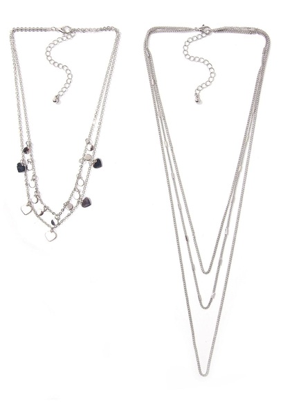 J.Jayz Collier-Set »teilweise mit Herzen und runden Anhängern, mehrreihig, einzeln tragbar« (Set, 2 tlg.)