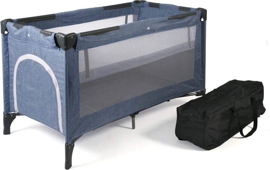 CHIC4BABY Baby-Reisebett »Luxus, Jeans Blue«, inkl. Transporttasche