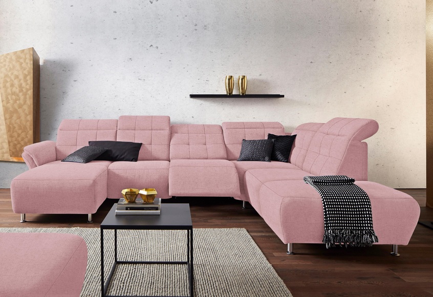 Places of Style Wohnlandschaft »Manhattan«, 2 Sitze mit elektrischer Relaxfunktion, verstellbare Armlehnen