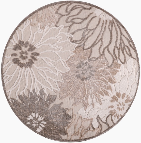 Sanat Teppich »Floral 2«, rund, 6 mm Höhe, In- und Outdoor geeignet, florales Design, Balkon, Terasse