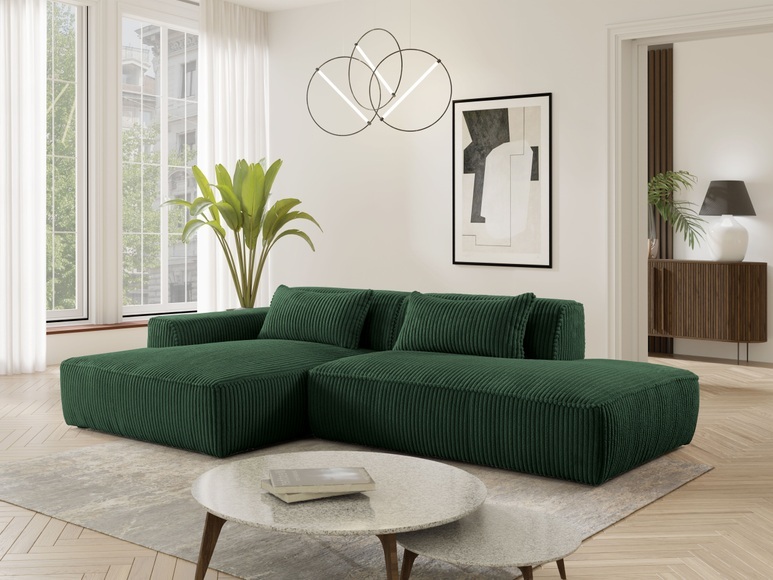 exxpo - sofa fashion Ecksofa »Billund modernes Designsofa, bequem und elegant, Breite 294cm, L-Form« modern, L-form, Wellenfedern, inklusive 2x Nierenkissen