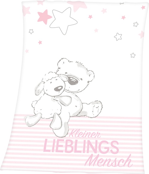 babybest® Microfaserflauschdecke Kleiner Lieblingsmensch rosa