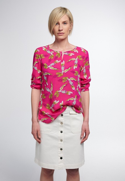 ETERNA DREIVIERTELARM BLUSE MODERN CLASSIC VISKOSE PINK BEDRUCKT