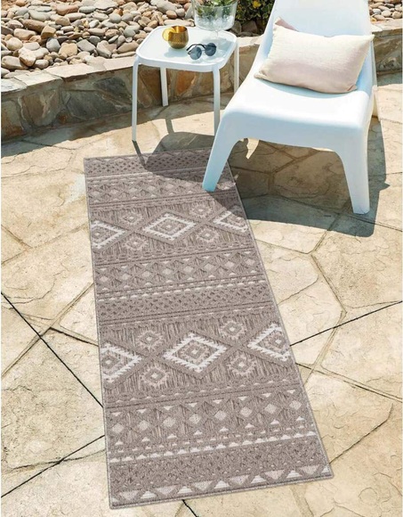 Carpet City Teppich »Santorini«, rechteckig, 5 mm Höhe, 3D-Effekt, für Wohnzimmer, Flur, Küche, Wintergarten, Balkon, Wetterfest & UV-beständig