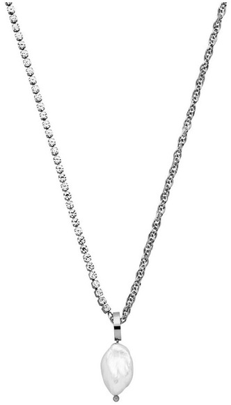 Purelei Kette mit Anhänger »Schmuck Geschenk Elua Glitzer, 2108«, mit Zirkonia (synth.) - mit Süsswasserzuchtperle