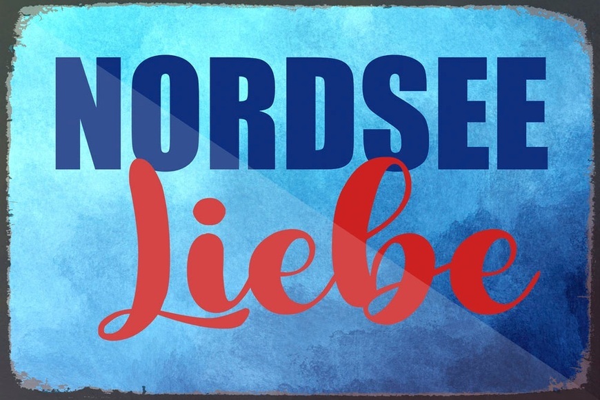 queence Metallbild »Nordsee Liebe«, Sprüche, (1 St.)