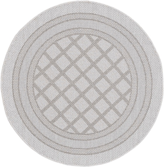 carpetfine Teppich »Boho 104«, rund, 4 mm Höhe, robustes Flachgewebe, Sisal Optik, In- und Outdoor geeignet, Wetterfest und UV-beständig für Balkon, Terrasse, Garten, Aussenbereich,Wohnzimmer, Schlafzimmer