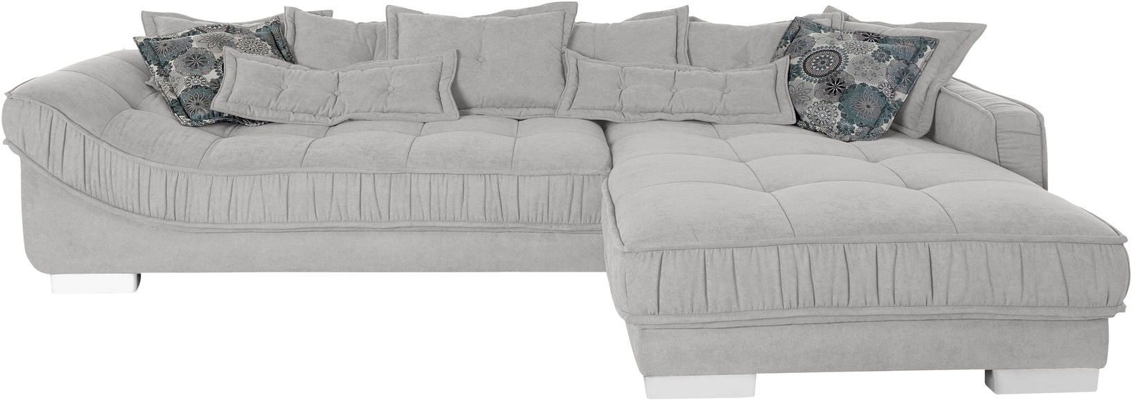 Leonique Ecksofa »Diwan«, mit vielen losen Kissen, Faltenwurf und Steppung im Sitzbereich
