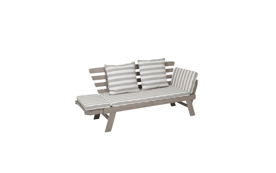 Testrut - Gartensofa Hawaii - Grau und Weiss
