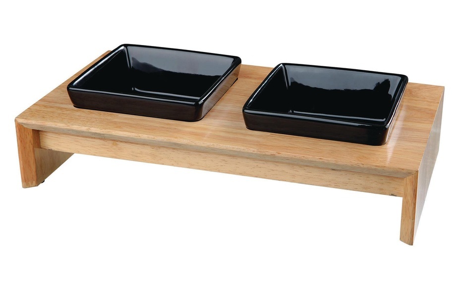 Trixie Napf-Set, Keramik/Holz - Sparset: 4 x 400 ml
