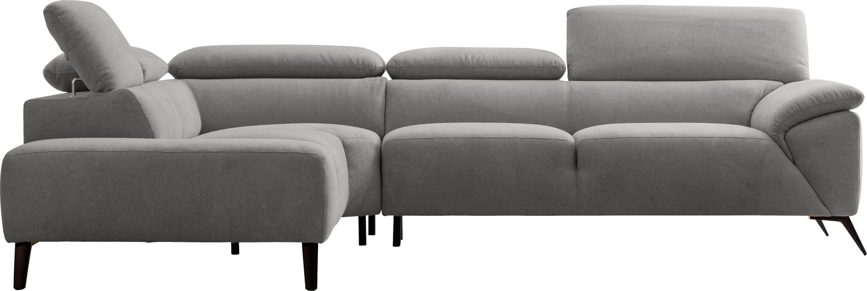 Nicoletti Home Ecksofa, Breite 287 cm, verstellbare Kopfstütze, Ottomane links oder rechts