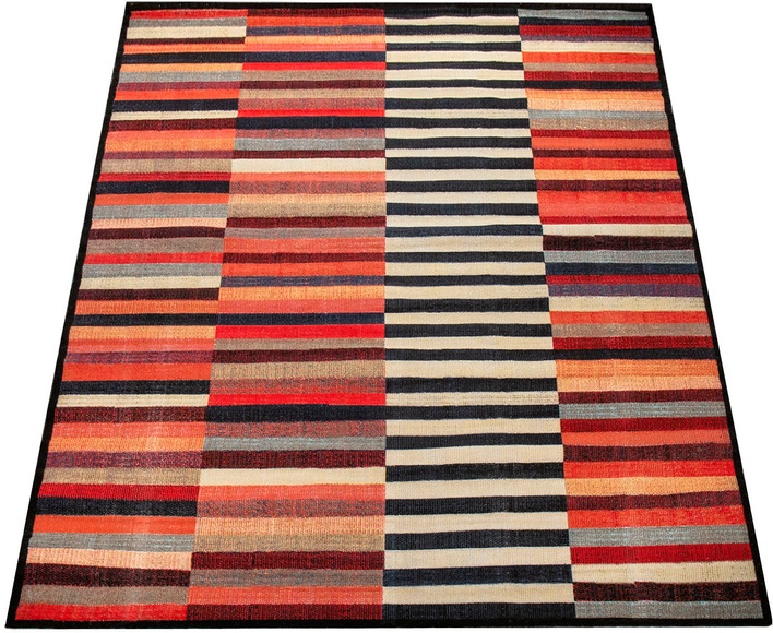 Paco Home Teppich »Artigo 408«, rechteckig, 4 mm Höhe, Kurzflor, modernes gestreiftes Design, In- und Outdoor geeignet, ideal im Wohnzimmer & Schlafzimmer