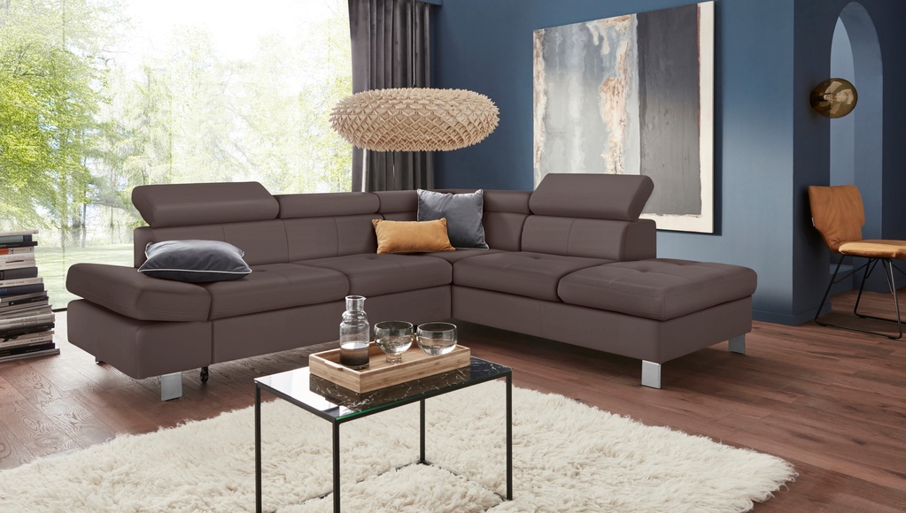 exxpo - sofa fashion Ecksofa, mit Kopf- bzw. Rückenverstellung, wahlweise mit Bettfunktion und Bettkasten