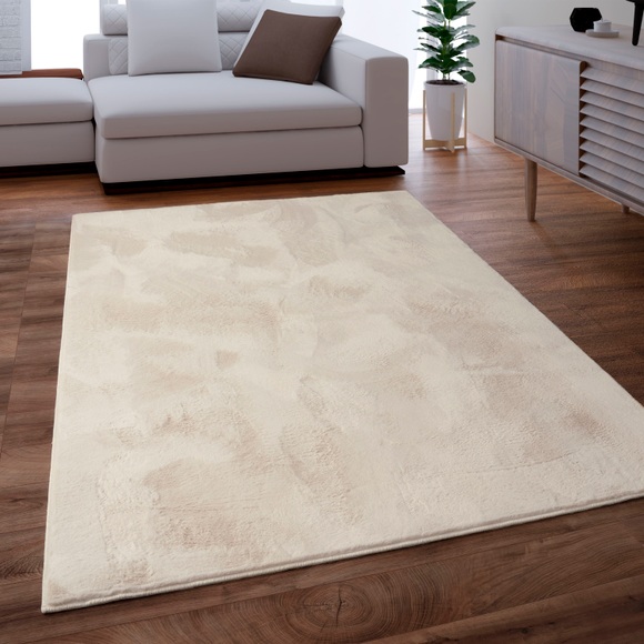 Paco Home Teppich »Soft 380«, rechteckig, 12 mm Höhe, Kuschelteppich - besonders weich, Uni-Farben, ideal im Wohnzimmer & Schlafzimmer